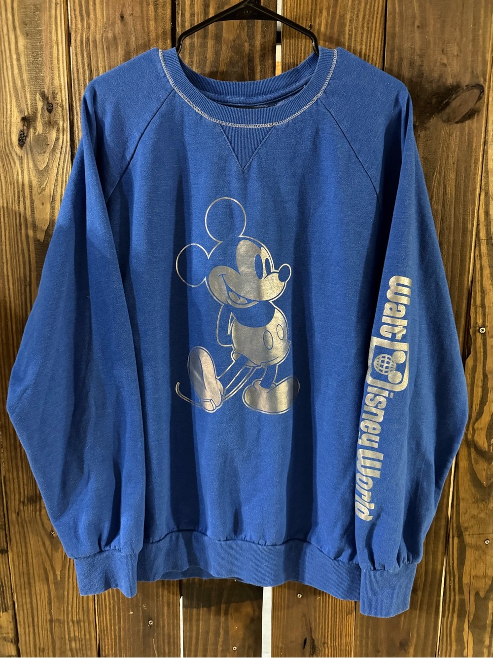 Disney Royal Blue Crewneck with Silver Mickey Graphic